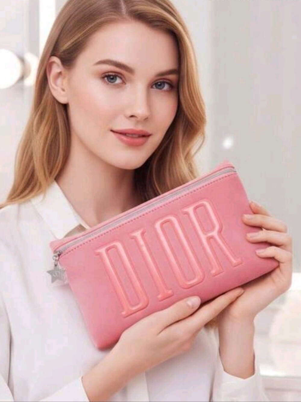 Dior Beauty Pink Cosmetic Makeup Bag NEW